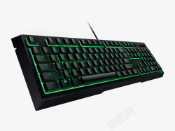 产品实图绿色发光机械键盘高清图片
