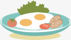 吃早餐手绘鸡蛋食物高清图片