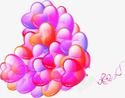 手绘粉色爱心气球素材