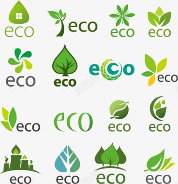 装饰叶子ECO标志图标图标
