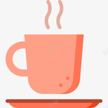 简约边框彩色茶杯标图标图标