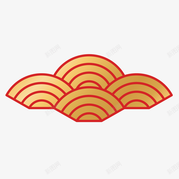 彩色金色祥云装饰图案元素矢量图ai免抠素材_88icon https://88icon.com 光泽 富贵 彩色 渐变 祥云 纹理 质感 起伏 金色 矢量图