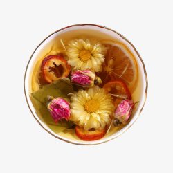 产品实物茶饮山楂玫瑰荷叶茶素材