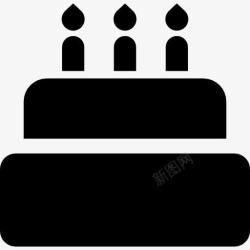 独家火焰标志生日蛋糕图标高清图片