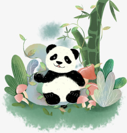 可爱的大熊猫元素素材