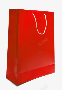 服装购物手提袋一个红色纸袋高清图片