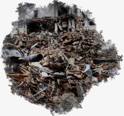 救灾海报地震后的废墟高清图片