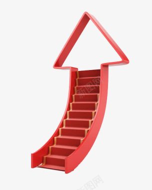 楼梯红色箭头台阶图标图标