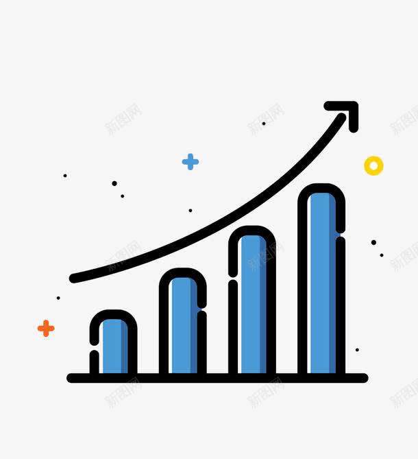 蓝色手绘的商务数据png免抠素材_88icon https://88icon.com 加号 商务数据 圆圈 符号 蓝色数据 黑色箭头