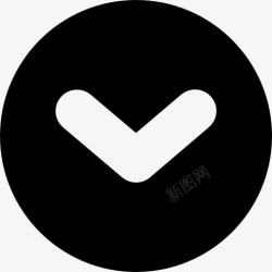 向下箭头的指向向下箭头在一个圆圈图标高清图片
