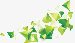 绿色立体三角花纹矢量图素材