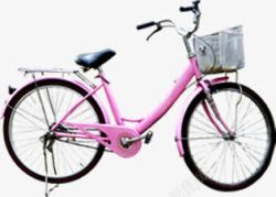 春天粉色自行车单车素材