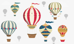 飞舞热气球民族风格彩色热气球矢量图高清图片