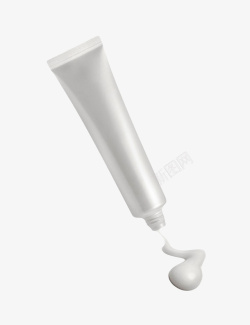 白色塑料包装的牙膏管实物素材