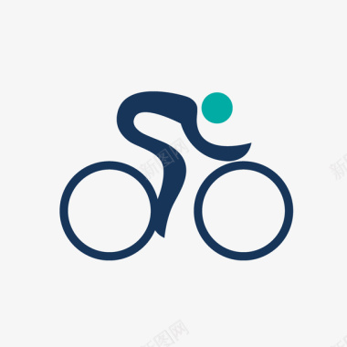 运动会徽自行车骑行比赛人物图标图标