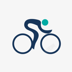 彩色自行车自行车骑行比赛人物图标高清图片