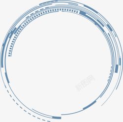 科幻圆圈蓝色线条圆圈高清图片