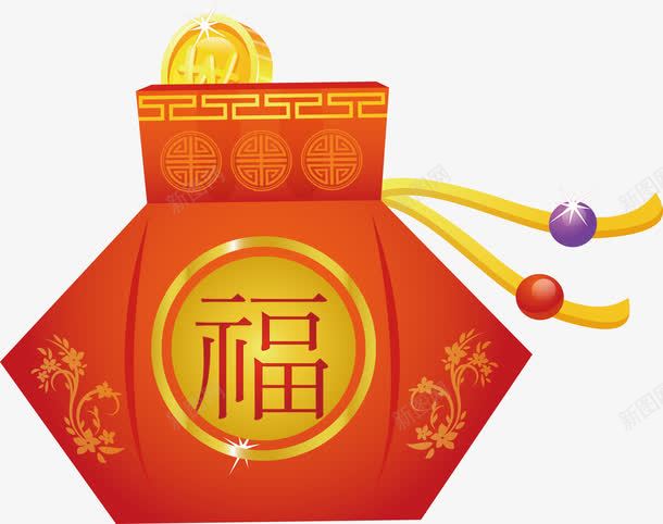 红色中国风福字红包png免抠素材_88icon https://88icon.com 新年 新春 春节 福到了 福字 福袋 红包 过年 金币