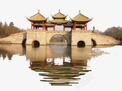 古代桥梁五亭桥正面照片高清图片