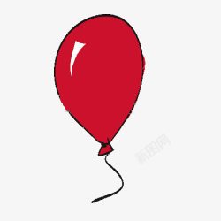 红色气球简笔画素材