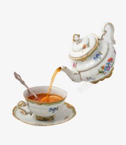 水果背景花纹欧式茶具高清图片