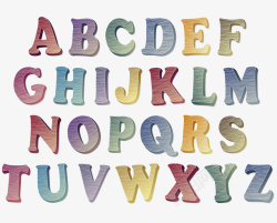 二十六个多彩英文字母素材