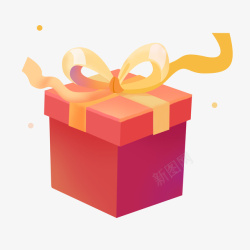 礼物盒3D展示粉色礼物盒子和飘带高清图片