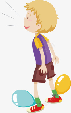 气球小男孩卡通人物矢量图高清图片