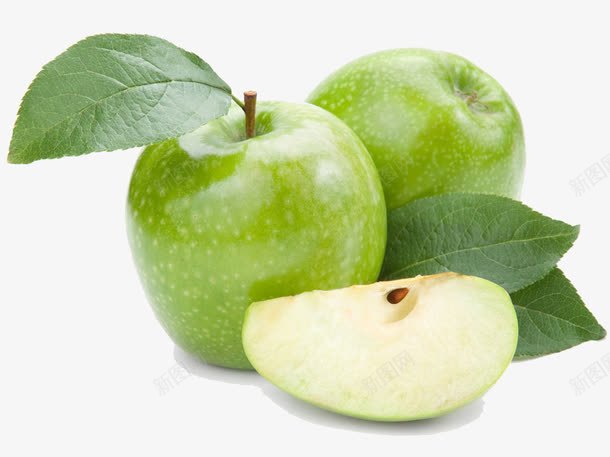 苹果叶png免抠素材_88icon https://88icon.com 切开的苹果 叶子 绿色 苹果叶 青苹果