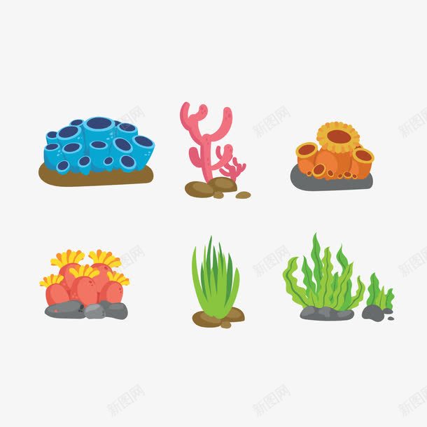 卡通精致珊瑚藻png免抠素材_88icon https://88icon.com 卡通 彩色 海洋生物 海草 海葵图片 海藻 珊瑚 珊瑚藻 精致 红珊瑚 绿海藻 蓝珊瑚