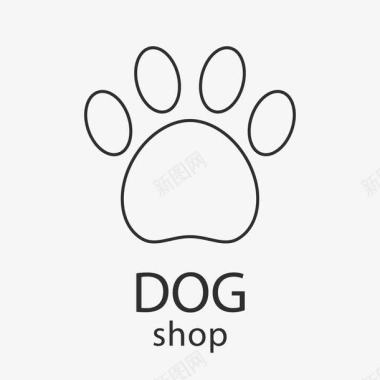 黑色宠物狗logo图标图标