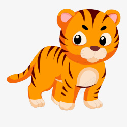 森林卡通可爱的老虎动物矢量图高清图片
