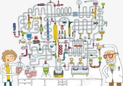 科学实验卡通图矢量图素材