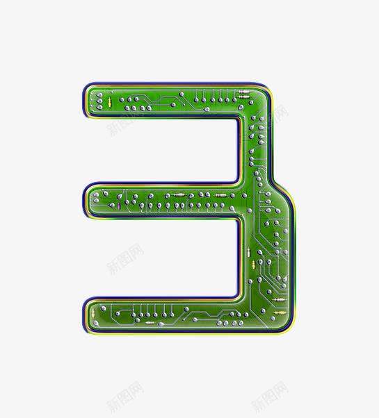 电路板字母数字3png免抠素材_88icon https://88icon.com 创意数字 工业风 接线图 电路板字母数字