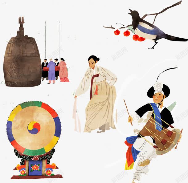 韩国传统文化png免抠素材_88icon https://88icon.com 乐器 古代 朝鲜族 民族舞