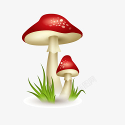 红色的蘑菇卡通蘑菇植物矢量图高清图片