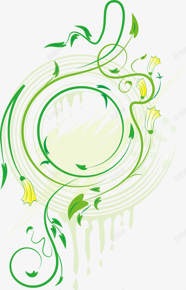 花纹绿色流线型装饰图案春天png免抠素材_88icon https://88icon.com 春天 流线型 绿色 花纹 装饰图案