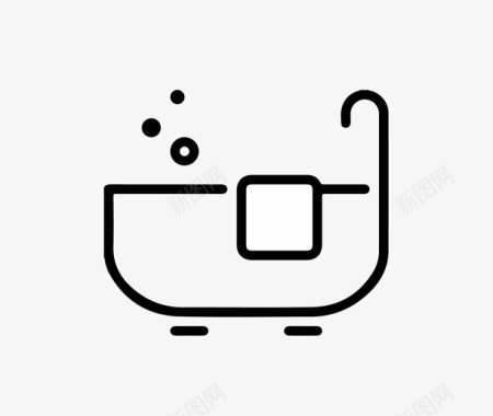 网页icon图标浴缸气泡矢量图图标图标