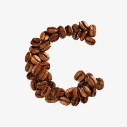 咖啡豆字母素材