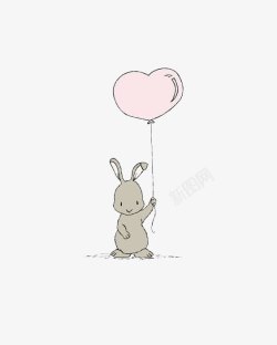 抱心形的兔子拿起球的兔子高清图片