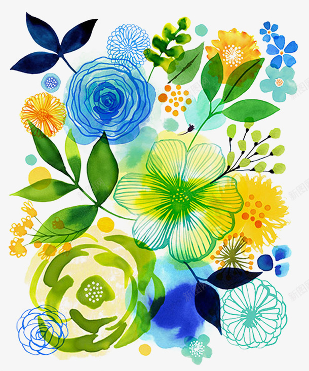 水彩花卉png免抠素材_88icon https://88icon.com 免费素材 水彩 花卉 邀请函装饰素材