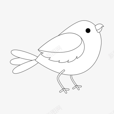 日系风格手绘小鸟简笔画图标图标