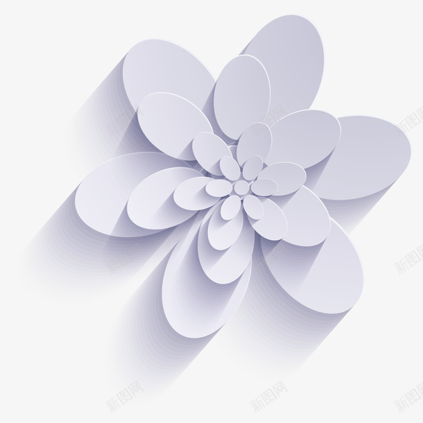 白色立体花朵矢量图eps免抠素材_88icon https://88icon.com 漂亮 白色 立体 简约 花朵 花瓣 装饰 矢量图