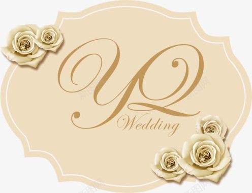 玫瑰绿叶婚礼logo图标图标