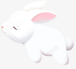 睡觉的小兔子白色小兔子高清图片