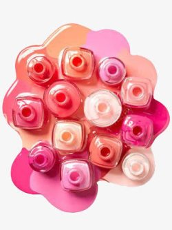 粉嫩色指甲油不同色组合粉嫩试色图高清图片