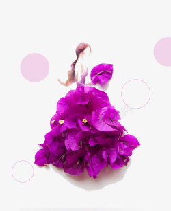 紫色新娘人物插画素材