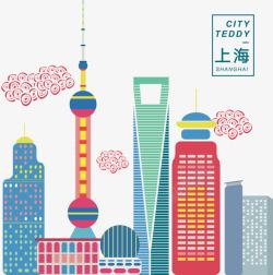 上海天际线上海东方明珠标志性建筑高清图片