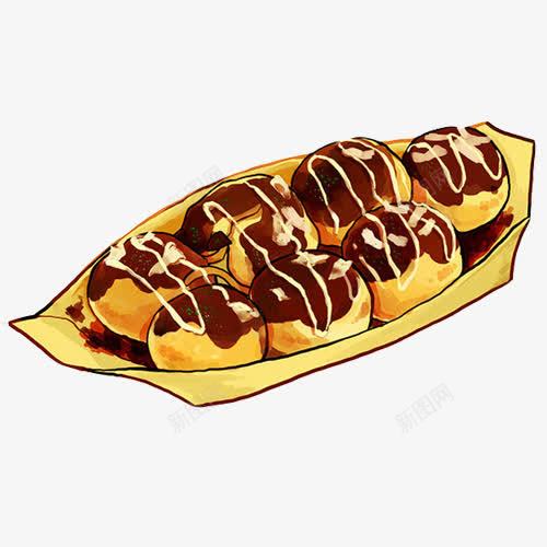 章鱼丸子手绘画片png免抠素材_88icon https://88icon.com 小丸子 手绘美食 章鱼丸 酱汁