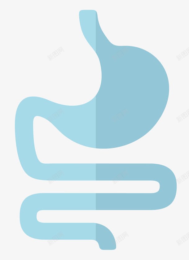 胃肠道png免抠素材_88icon https://88icon.com 手绘 抽象 示意图 胃肠道 蓝色